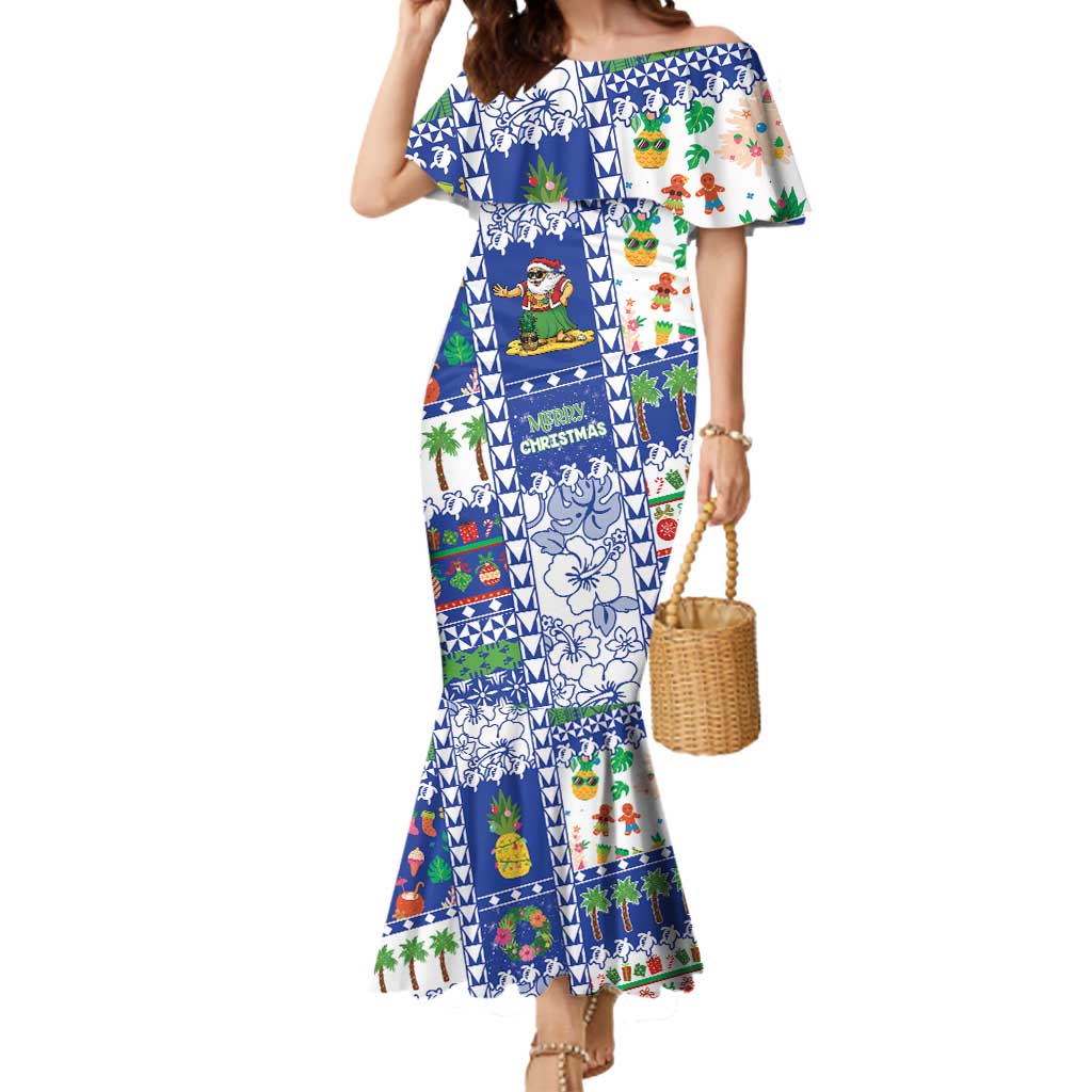 Northern Mariana Islands Christmas Mermaid Dress Festive Beach Vibes - Polynesian Pride