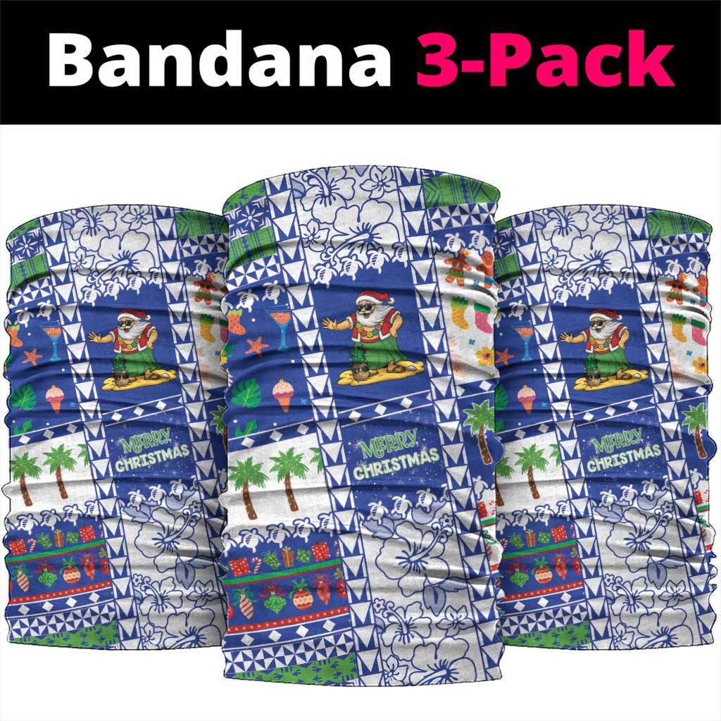 Northern Mariana Islands Christmas Neck Gaiter Festive Beach Vibes - Polynesian Pride