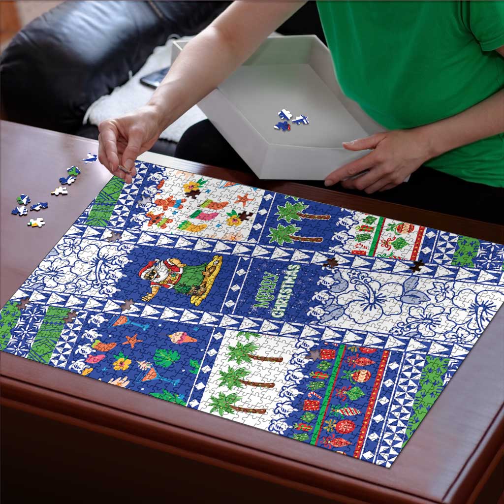 Northern Mariana Islands Christmas Puzzle Festive Beach Vibes - Polynesian Pride