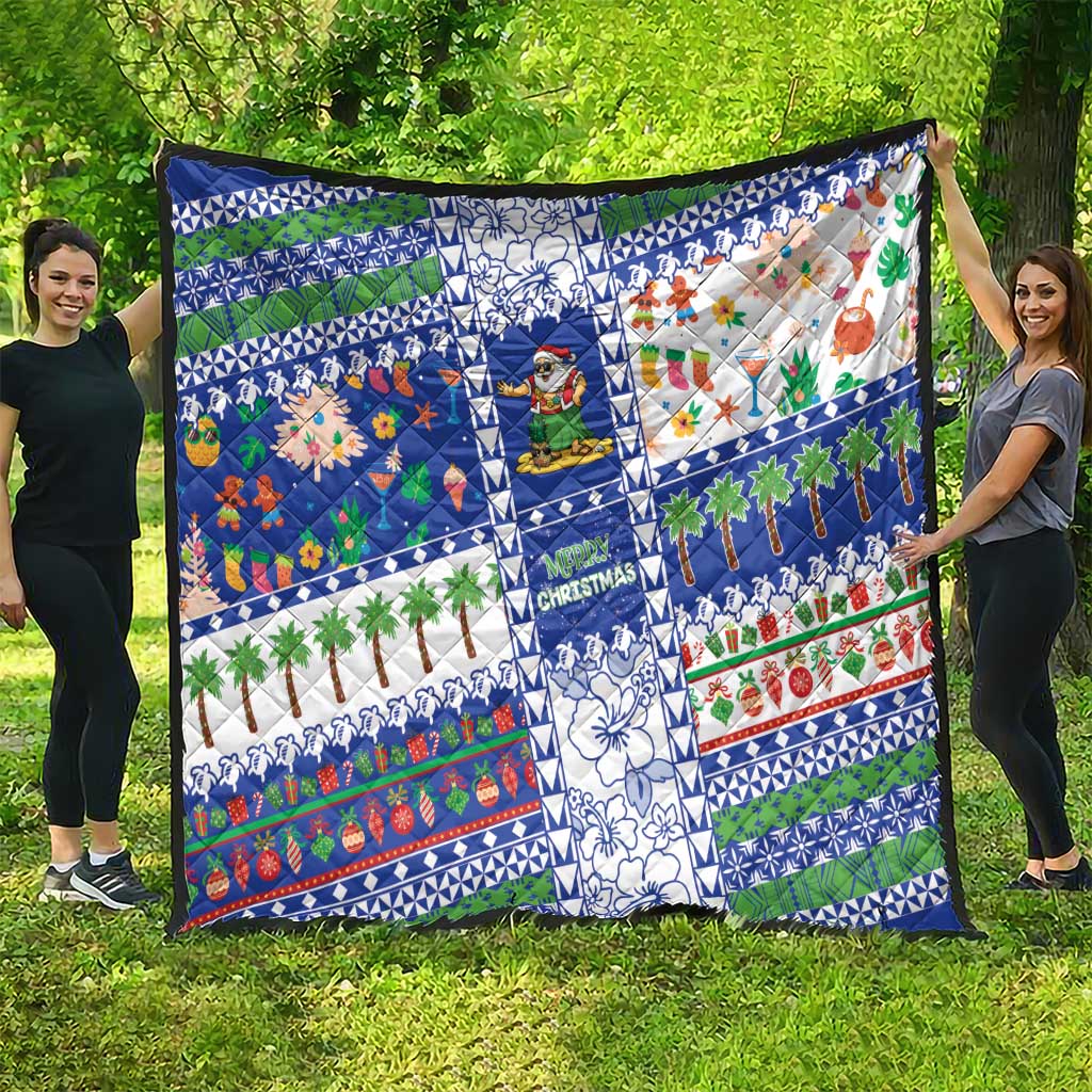 Northern Mariana Islands Christmas Quilt Festive Beach Vibes - Polynesian Pride