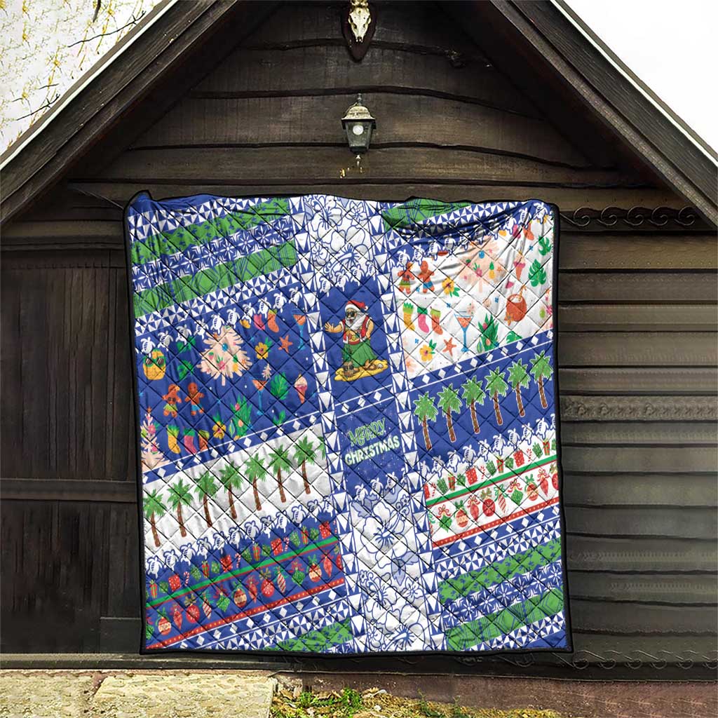 Northern Mariana Islands Christmas Quilt Festive Beach Vibes - Polynesian Pride