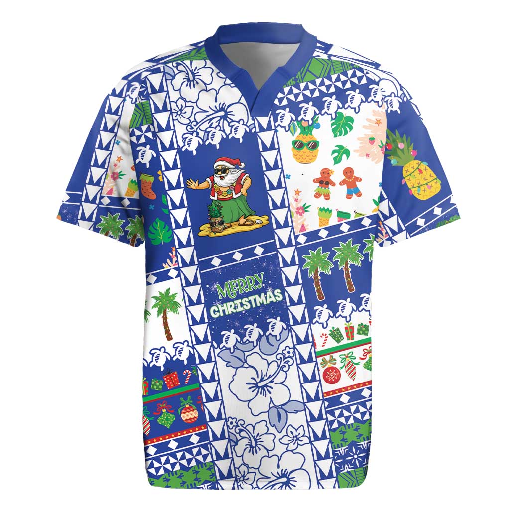 Northern Mariana Islands Christmas Rugby Jersey Festive Beach Vibes - Polynesian Pride