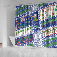 Northern Mariana Islands Christmas Shower Curtain Festive Beach Vibes - Polynesian Pride
