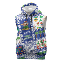 Northern Mariana Islands Christmas Sleeveless Hoodie Festive Beach Vibes - Polynesian Pride
