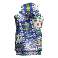 Northern Mariana Islands Christmas Sleeveless Zip Hoodie Festive Beach Vibes - Polynesian Pride