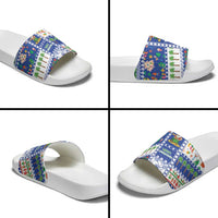 Northern Mariana Islands Christmas Slide Sandals Festive Beach Vibes - Polynesian Pride