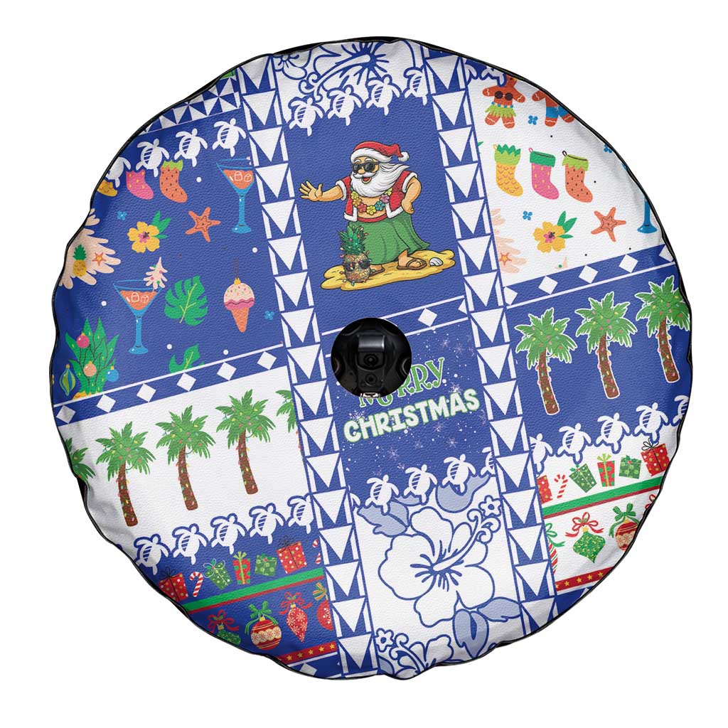 Northern Mariana Islands Christmas Spare Tire Cover Festive Beach Vibes - Polynesian Pride
