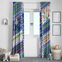 Northern Mariana Islands Christmas Window Curtain Festive Beach Vibes - Polynesian Pride