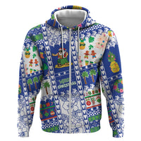 Northern Mariana Islands Christmas Zip Hoodie Festive Beach Vibes - Polynesian Pride
