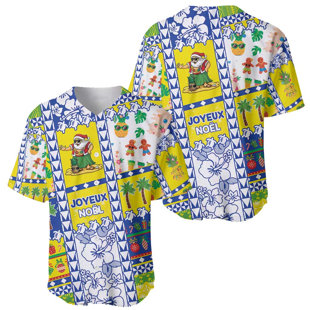 New Caledonia Christmas Baseball Jersey Festive Beach Vibes - Polynesian Pride