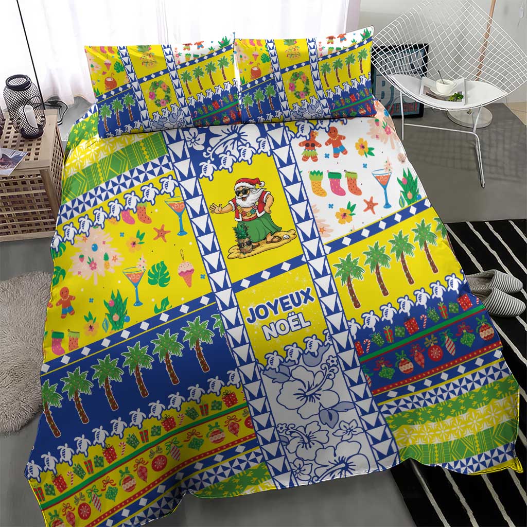 New Caledonia Christmas Bedding Set Festive Beach Vibes - Polynesian Pride