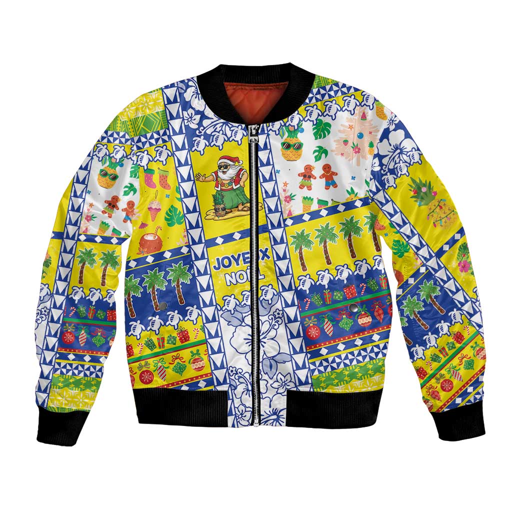 New Caledonia Christmas Bomber Jacket Festive Beach Vibes - Polynesian Pride