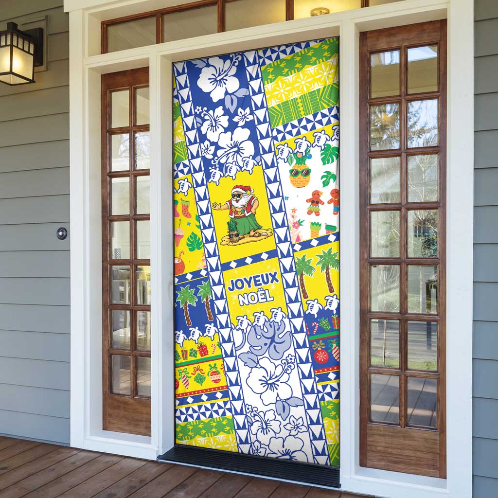 New Caledonia Christmas Door Cover Festive Beach Vibes - Polynesian Pride