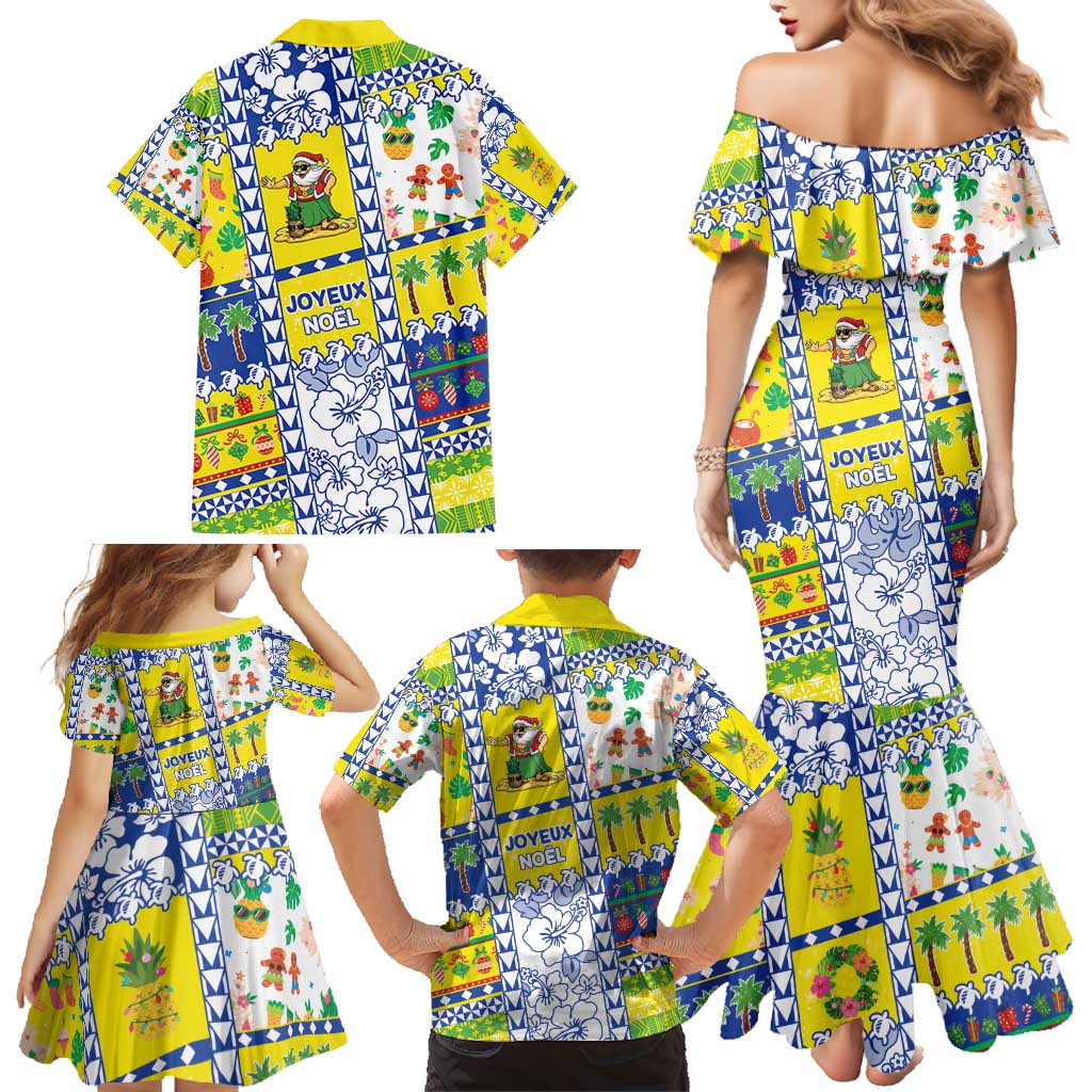New Caledonia Christmas Family Matching Mermaid Dress and Hawaiian Shirt Festive Beach Vibes - Polynesian Pride