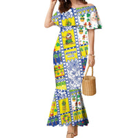 New Caledonia Christmas Family Matching Mermaid Dress and Hawaiian Shirt Festive Beach Vibes - Polynesian Pride