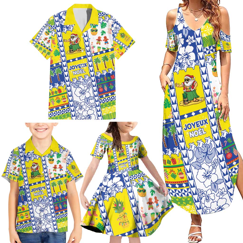 New Caledonia Christmas Family Matching Summer Maxi Dress and Hawaiian Shirt Festive Beach Vibes - Polynesian Pride