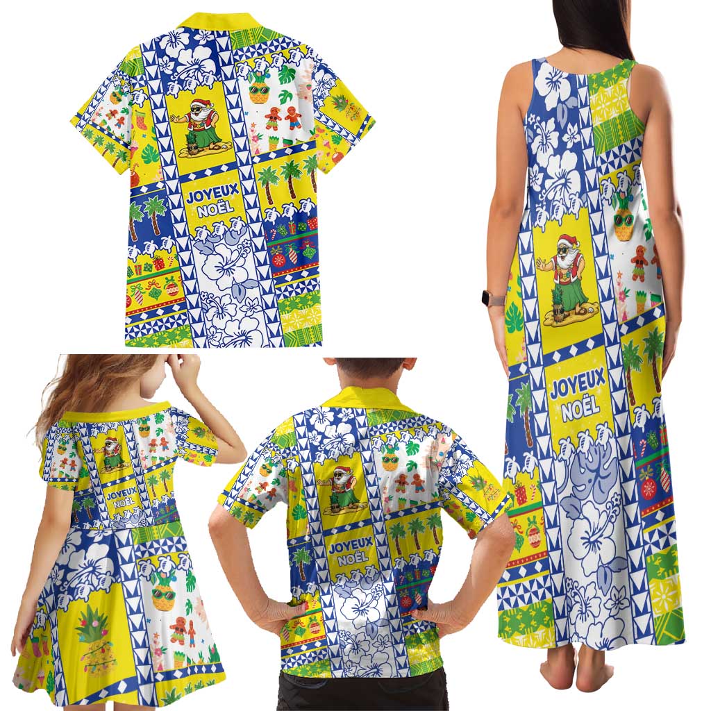 New Caledonia Christmas Family Matching Tank Maxi Dress and Hawaiian Shirt Festive Beach Vibes - Polynesian Pride