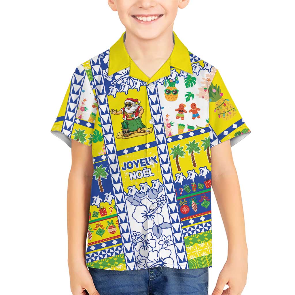 New Caledonia Christmas Kid Hawaiian Shirt Festive Beach Vibes LT05 Kid Yellow - Polynesian Pride