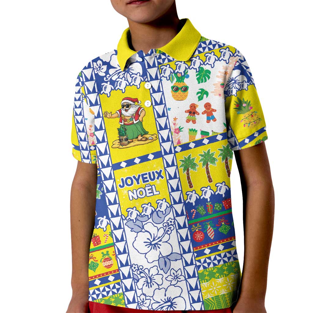 New Caledonia Christmas Kid Polo Shirt Festive Beach Vibes - Polynesian Pride