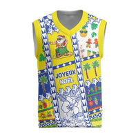 New Caledonia Christmas Knitted V-Neck Vest Festive Beach Vibes LT05 Yellow - Polynesian Pride