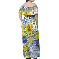New Caledonia Christmas Off Shoulder Maxi Dress Festive Beach Vibes - Polynesian Pride
