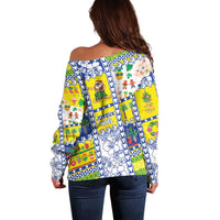 New Caledonia Christmas Off Shoulder Sweater Festive Beach Vibes - Polynesian Pride
