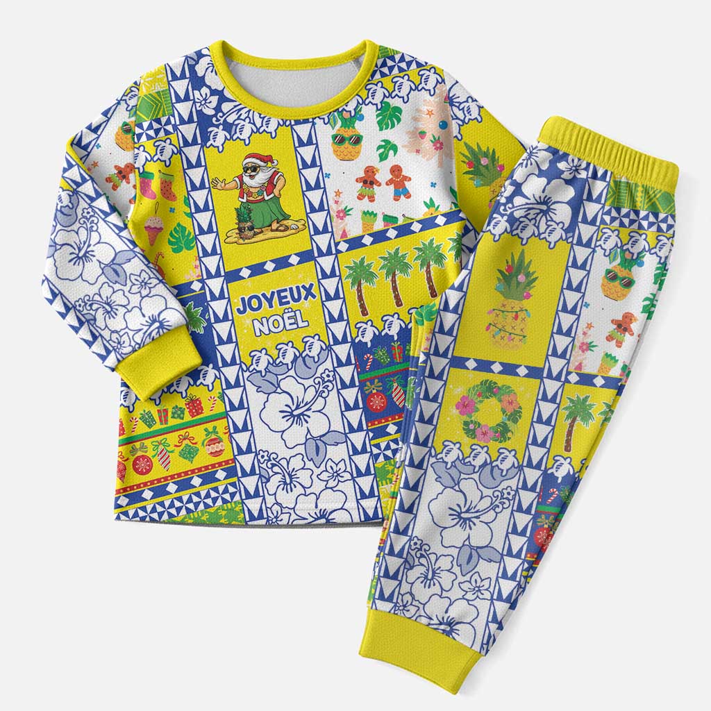 New Caledonia Christmas Pajama Set Festive Beach Vibes LT05 Men Yellow - Polynesian Pride