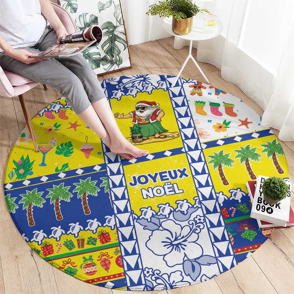 New Caledonia Christmas Round Carpet Festive Beach Vibes - Polynesian Pride