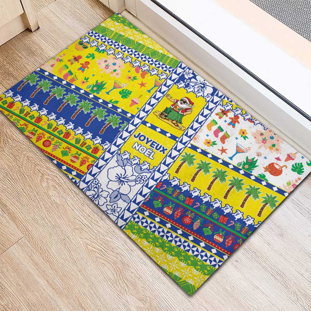 New Caledonia Christmas Rubber Doormat Festive Beach Vibes - Polynesian Pride