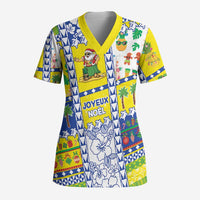 New Caledonia Christmas Scrub Top Festive Beach Vibes - Polynesian Pride