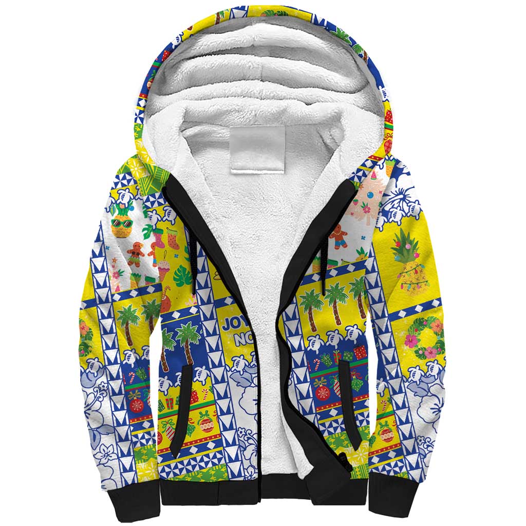 New Caledonia Christmas Sherpa Hoodie Festive Beach Vibes - Polynesian Pride