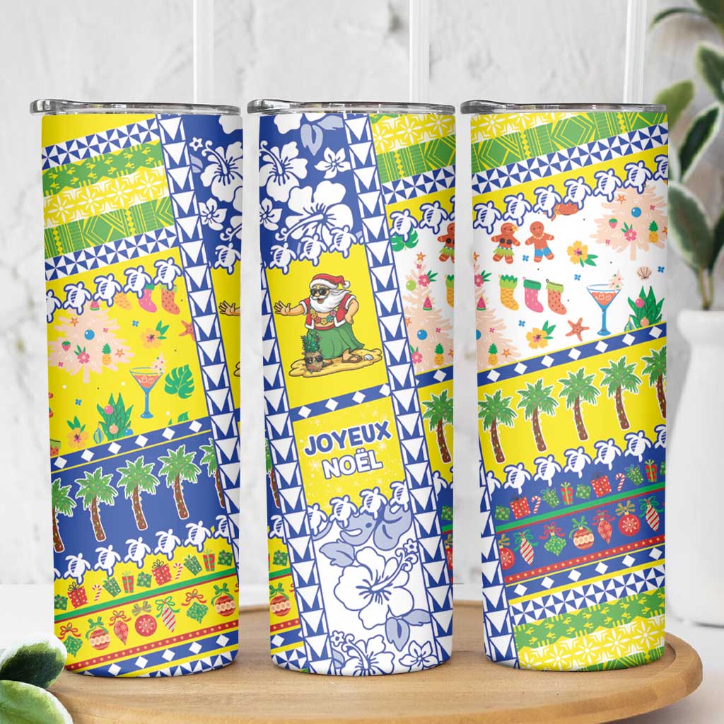 New Caledonia Christmas Skinny Tumbler Festive Beach Vibes - Polynesian Pride