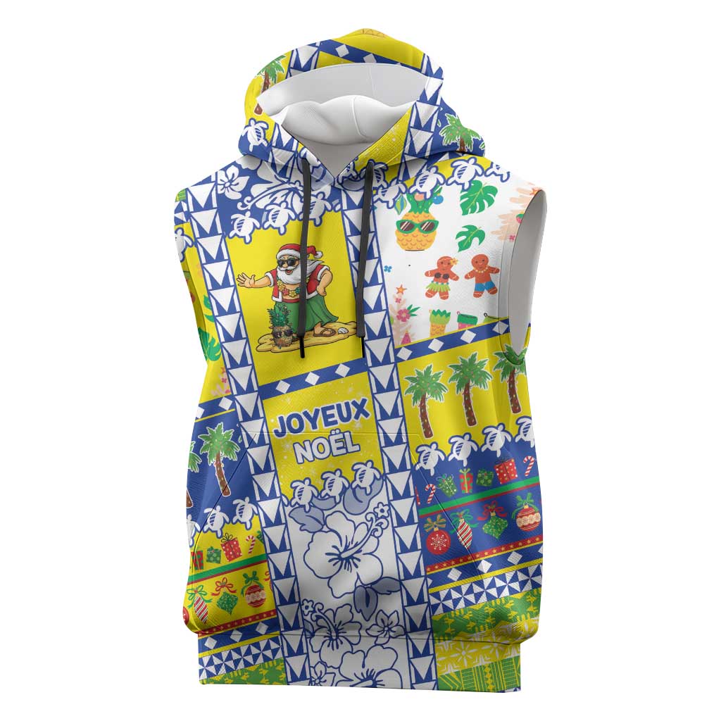 New Caledonia Christmas Sleeveless Hoodie Festive Beach Vibes - Polynesian Pride
