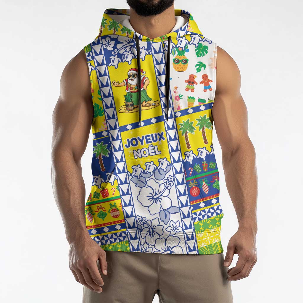 New Caledonia Christmas Sleeveless Hoodie Festive Beach Vibes - Polynesian Pride