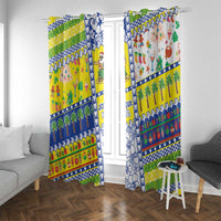 New Caledonia Christmas Window Curtain Festive Beach Vibes - Polynesian Pride