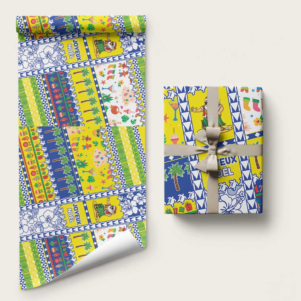 New Caledonia Christmas Wrapping Paper Festive Beach Vibes LT05 58" × 23" Yellow - Polynesian Pride