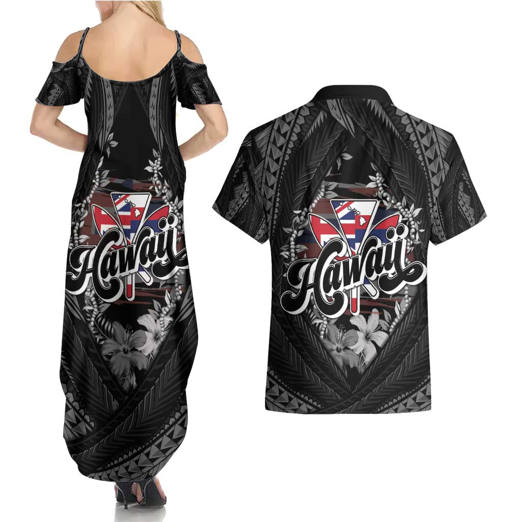 Hawaii November 28th Couples Matching Summer Maxi Dress and Hawaiian Shirt Kanaka Maoli Tribal Pattern - Polynesian Pride