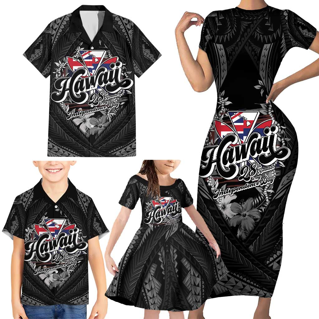 Hawaii November 28th Family Matching Short Sleeve Bodycon Dress and Hawaiian Shirt Kanaka Maoli Tribal Pattern - Polynesian Pride