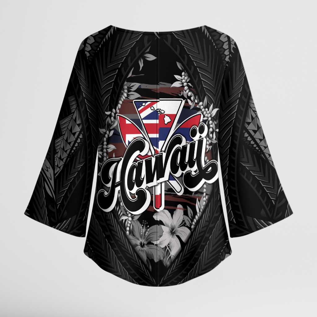 Hawaii November 28th Kimono Sleeve Blouse Kanaka Maoli Tribal Pattern - Polynesian Pride