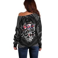 Hawaii November 28th Off Shoulder Sweater Kanaka Maoli Tribal Pattern - Polynesian Pride
