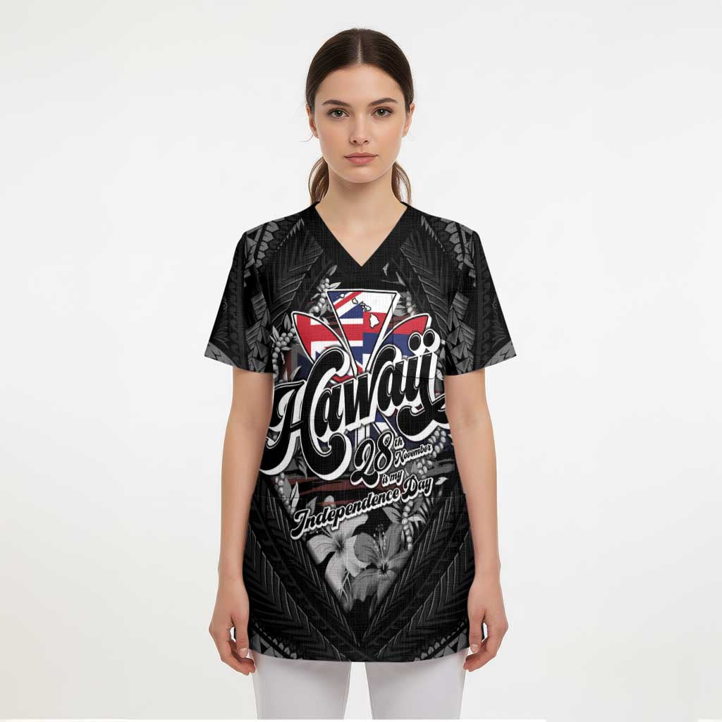 Hawaii November 28th Scrub Top Kanaka Maoli Tribal Pattern - Polynesian Pride