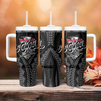 Hawaii November 28th Tumbler With Handle Kanaka Maoli Tribal Pattern - Polynesian Pride
