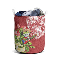 Puerto Rico Coqui Frog Laundry Basket Tropical Flowers Polynesian Style LT05 - Polynesian Pride