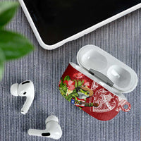 Puerto Rico Coqui Frog AirPods Case Tropical Flowers Polynesian Style - Polynesian Pride