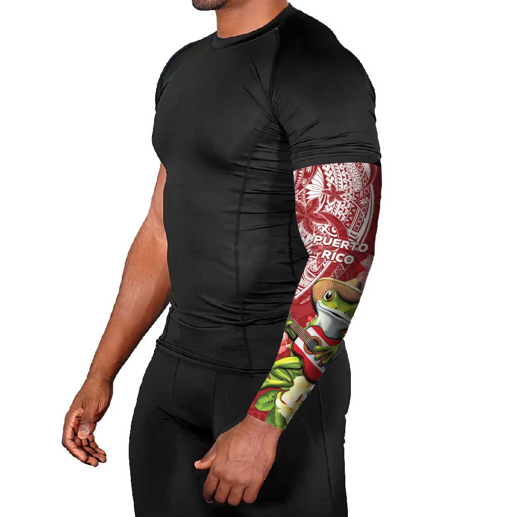 Puerto Rico Coqui Frog Arm Sleeves Tropical Flowers Polynesian Style LT05 - Polynesian Pride