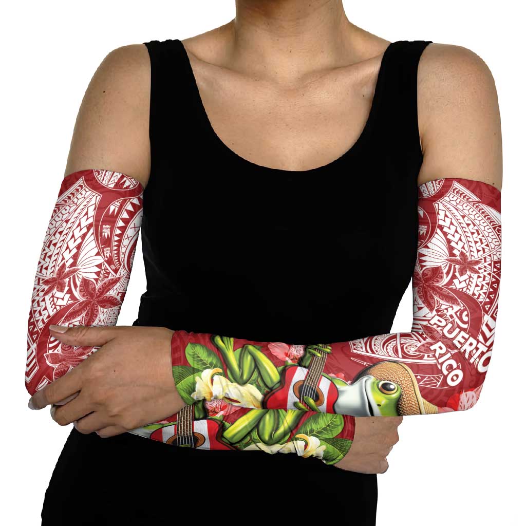 Puerto Rico Coqui Frog Arm Sleeves Tropical Flowers Polynesian Style LT05 - Polynesian Pride