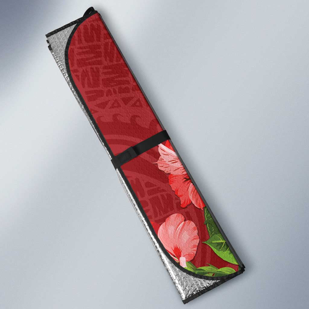 Puerto Rico Coqui Frog Auto Sun Shade Tropical Flowers Polynesian Style - Polynesian Pride