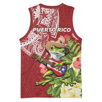 Puerto Rico Coqui Frog Basketball Jersey Tropical Flowers Polynesian Style LT05 - Polynesian Pride