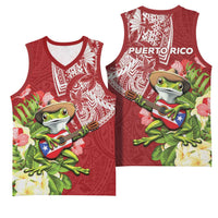 Puerto Rico Coqui Frog Basketball Jersey Tropical Flowers Polynesian Style LT05 - Polynesian Pride