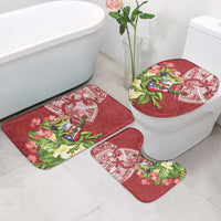 Puerto Rico Coqui Frog Bathroom Set Tropical Flowers Polynesian Style - Polynesian Pride